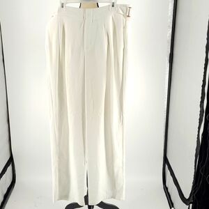 SeeByChloe Size 44 White Wide Leg High Waisted Trouser Pants
